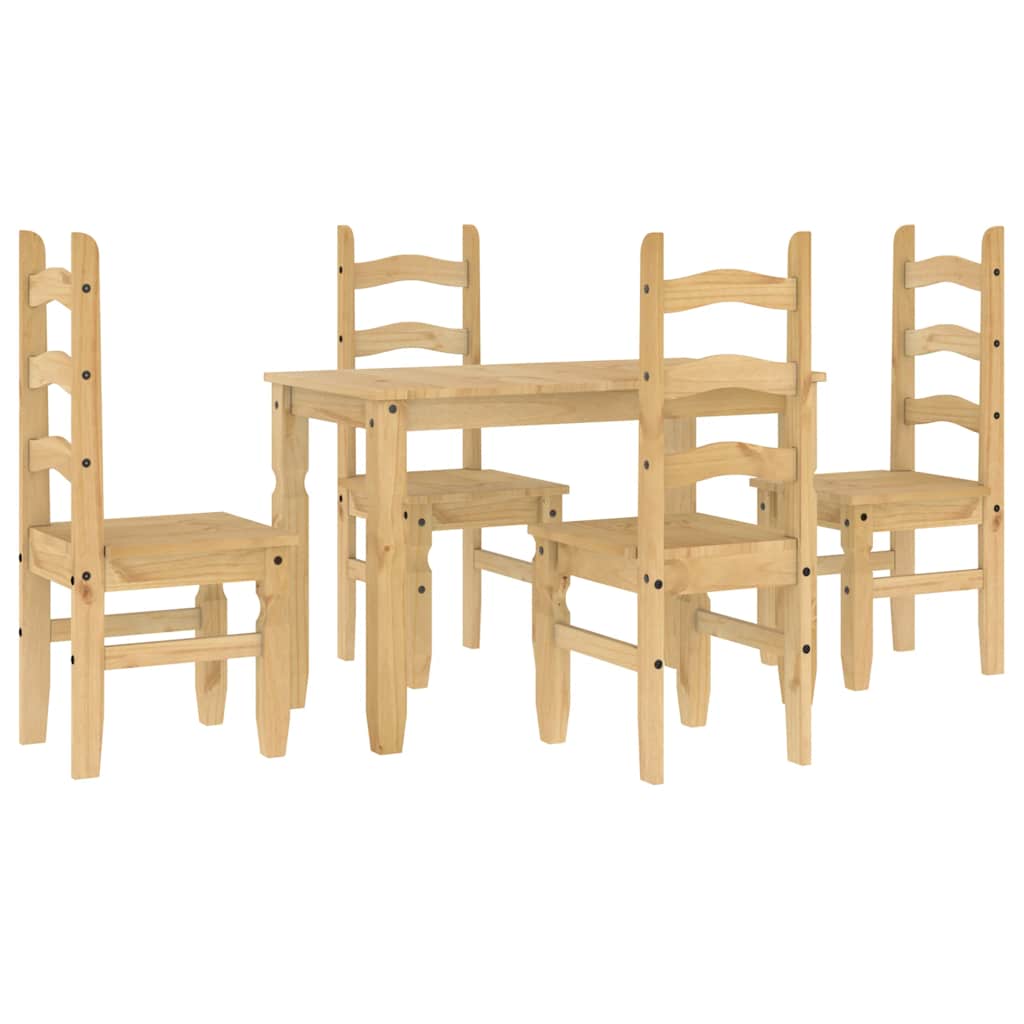 5 Piece Dining Set Panama Solid Wood Pine